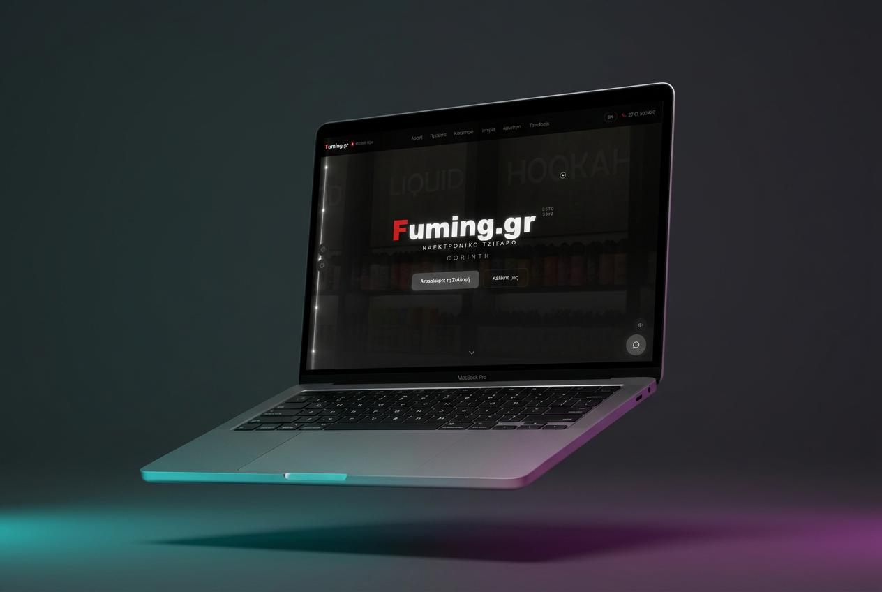 Fuming.gr — agency case study mockup